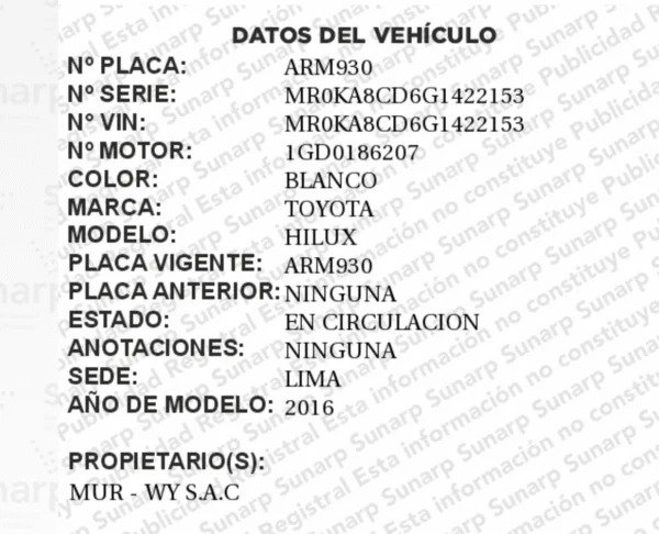 Imagen del Vehículo